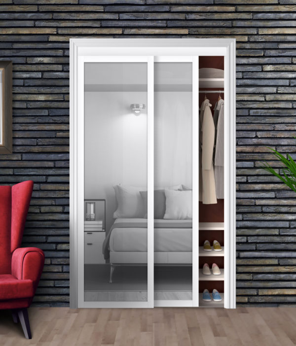 Harmony Closet Doors White Mirror Bypass Beauty