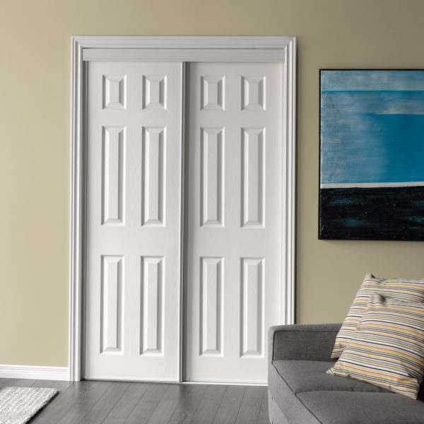Modern white colour wooden barn door